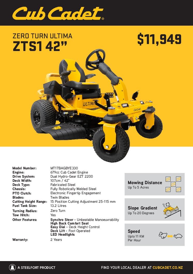 Cub Cadet ULTIMA ZTS1 42" FAB 679CC