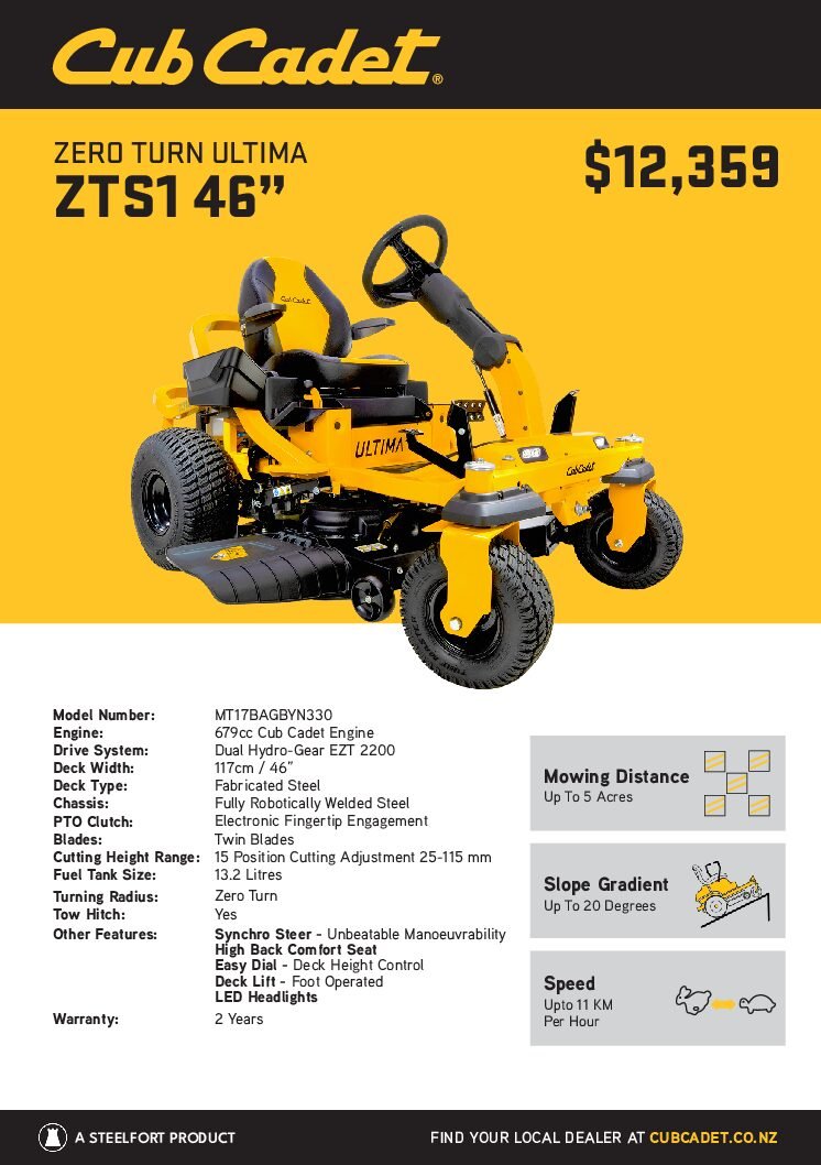 Cub Cadet ULTIMA ZTS1 46" FAB 679CC