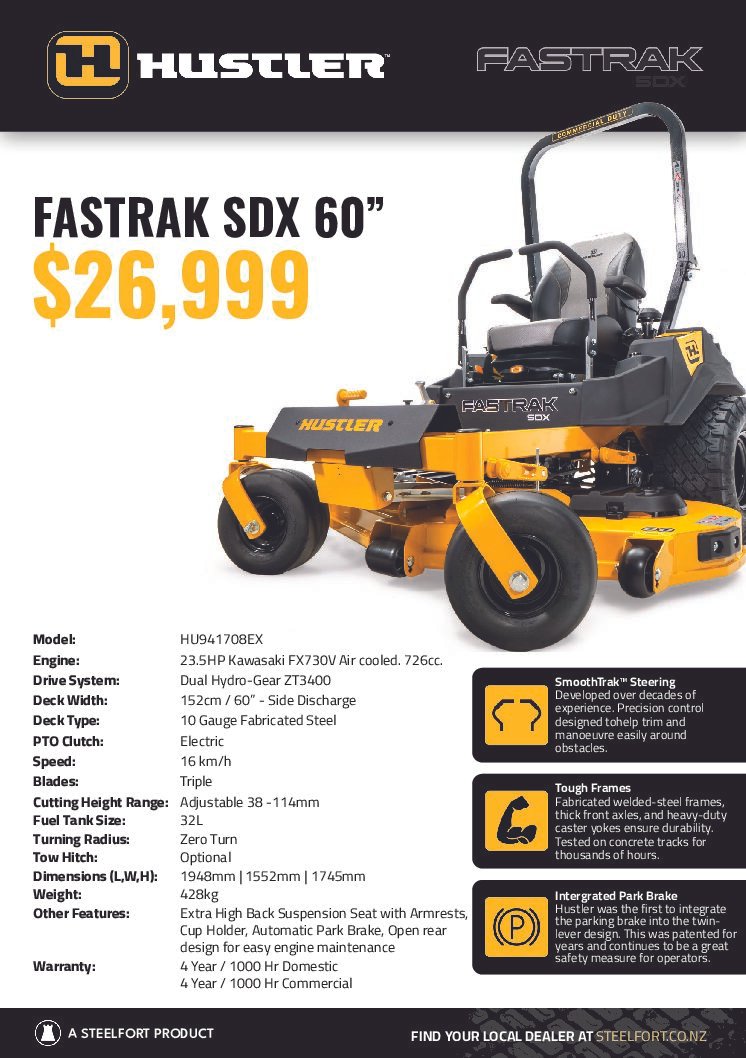 HUSTLER FASTRAK SDX 60" SD