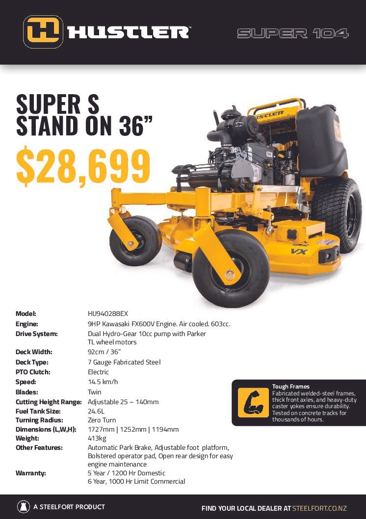 HUSTLER SUPER S 36" SD