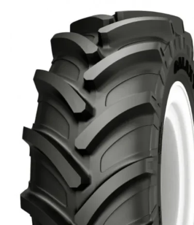 Galaxy Earthpro Radial 701 wide base radial tires are developed for loaders and for field and hauling applications. The special R-1W traction tread pattern with radial nylon casing, rigid belts, mudgu ard, and unique shoulder design ensures excellent grip and high traction efficiency. The large tire footprint area reduces average ground pressure, minimizes soil compaction, and increases flotation a bilities. E-mark: Brand: Galaxy Tread Pattern: 'Earth Pro Radial 701' Load/Speed Index: 107D Max Load: see below Max Speed: see below Operating Pressure: see below OD: 835mm Width: 325mm Aspect Rat io: - Tread Depth: - Rolling Circumference: - 2456mm Static Loaded Radius: 375mm Fits rim width: W10 Manufacturer's part no.: 604008 Keywords: Galaxy Earth Pro Radial 701 Tractor Lug Alternativ e imperial tyre size nomenclature: Size on tyre: ETRTO Tyre Size (European): Size on tyre: - Quicksearch size: 3206516 32065R16 Recommended Load Speed Constant Load Inflation Pressure 0.8 bar k mph Static 1449 kmph 10 945 kmph 20 775 kmph 30 674 kmph 40 630 kmph 50 630 Inflation Pressure 1.2 bar kmph Static 1840 kmph 10 1200 kmph 20 984 kmph 30 856 kmph 40 800 kmph 50 800 Inflation Pressure 1.6 bar kmph Static 2243 kmph 10 1463 kmph 20 1199 kmph 30 1043 kmph 40 975 kmph 50 975