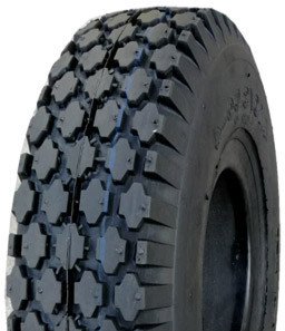 410/350-4 *Solid Air* Goodtime V6602 Diamond SOLID Rubber Black Tyre - 75mm base width.