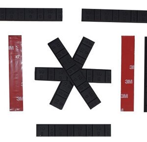 BAG OF 10 STRIPS - Stick-on Lead Wheel Weights 5g/10g x4, Black Coated