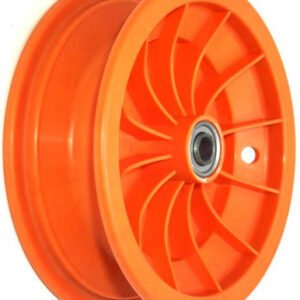 media__22982.1788127085.386.513 8"x65mm Red Plastic Rim, 35mm Bore, 70mm Hub Length, 35mm x 15mm High Speed Bearings