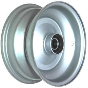 media__33422.1788126972.386.513 8"x3.75" Steel Rim, 52mm Bore, 85mm Hub Length, 52mm x 20mm High Speed Bearings + Hubcap (Pre-assembled)
