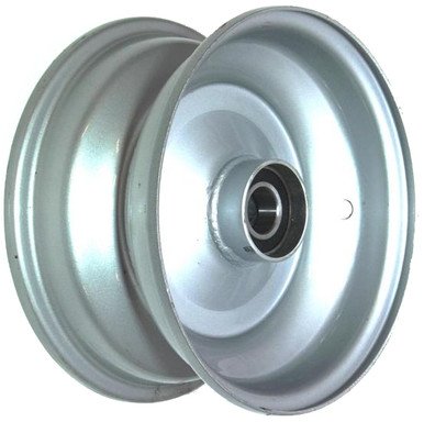 media__33422.1788126972.386.513 8"x3.75" Steel Rim, 52mm Bore, 85mm Hub Length, 52mm x 20mm High Speed Bearings + Hubcap (Pre-assembled)