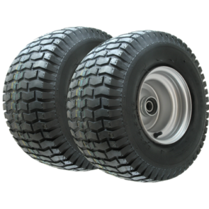 media__34778.1790041744.386.513 BUNDLE ASSY (2x) - 8"x5.50" Steel Rim, 16/650-8 4PR V3502 Turf Tyre, 25mm HS Bearings + 2 x Stub Axles