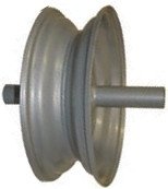 8"x65mm Steel Coventry Rim, Â¾" Long Plain Bore, 210mm Hub Length, Locking Stud