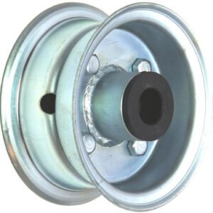 media__56481.1788127482.386.513 4"x2.00" 2-Pc Zinc Coated Rim, 35mm Bore, 62mm Hub Length, 35mm x ½" Nylon Bushes