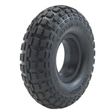 media__57452.1788123326.386.513 ASSEMBLY - 4"x55mm Red Plastic Rim, 410/350-4 Solid PU Block Tyre, 16mm Bushes - Pre-assembled
