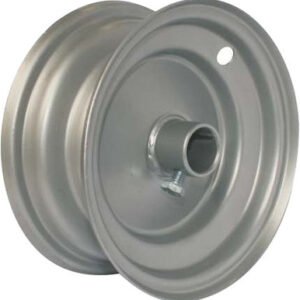 6"x65mm Steel Barrow Rim, 1" Plain Bore, 75mm Hub Length, Locking Stud