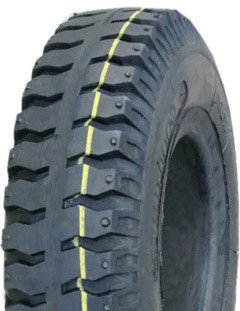 ASSEMBLY - 4"x45mm 2-Pc Steel Rim, 2" Bore, 250-4 Solid V6606 Military Tyre, 1" Flange Bearings