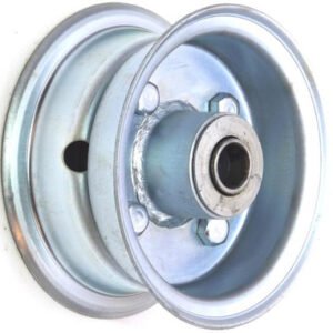 4"x2.00" 2-Pc Zinc Coated Rim, 35mm Bore, 62mm Hub Length,35mm x 20mm Flange Bearings