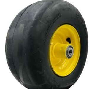 Assembly - 13/650-6 TL Smooth Tyre fitted on JD Yellow Steel Rim, 5/8" Bearing Size, 5.70" (145mm) Hub Length