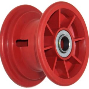 5"x55mm Red Plastic Rim, 35mm Bore, 70mm Hub Length, 35mm x 16mm Flange Bearings