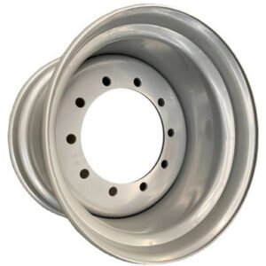 media__91999.1788121587.386.513 22.5"x11.75" Steel Silver Painted Rim, 8/275mm PCD, 221mm centre bore, ET0 offset