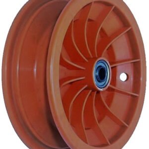 media__94363.1790039583.386.513 8"x65mm Red Plastic Rim, 35mm Bore, 70mm Hub Length, ¾" Flange Bearings