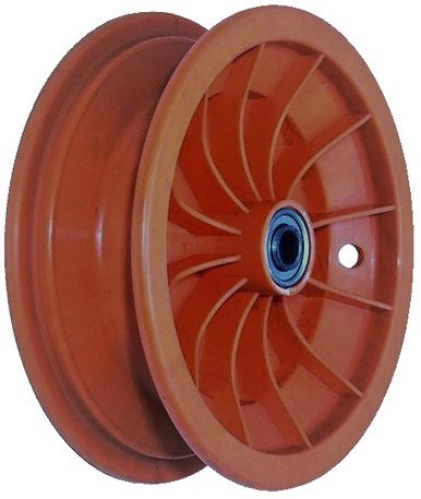 media__94363.1790039583.386.513 8"x65mm Red Plastic Rim, 35mm Bore, 70mm Hub Length, ¾" Flange Bearings