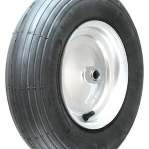 media__95854.1790042026.386.513 ASSEMBLY - 8"x65mm Steel Rim, 480/400-8 2PR V5501 Ribbed Barrow Tyre, ¾" Flange Bearings