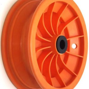 media__98080.1790040551.386.513 8"x65mm Red Plastic Rim, 35mm Bore, 70mm Hub Length, 35mm x 16mm Nylon Bushes