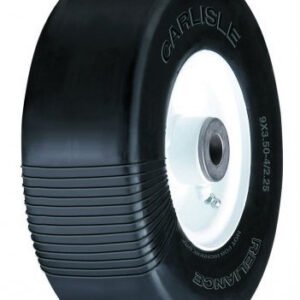 media__98495.1790043263.386.513 ASSEMBLY - 4"x2.25" White Steel Rim, 9/350-4 Solid SMOOTH Tyre, 4" Hub Length, ¾" Bearings - Reliance - Mower Decks