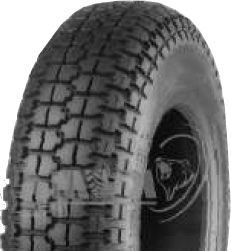 ASSEMBLY - 8"x65mm Steel Rim, 300-8 4PR K807 HS Block Tyre, 1" Bushes
